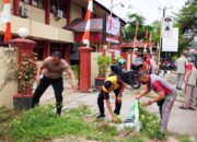 Sambut Hari Bhayangkara Ke-79, Polsek Bontoala Gelar Kerja Bakti Bersihkan Lingkungan Mako