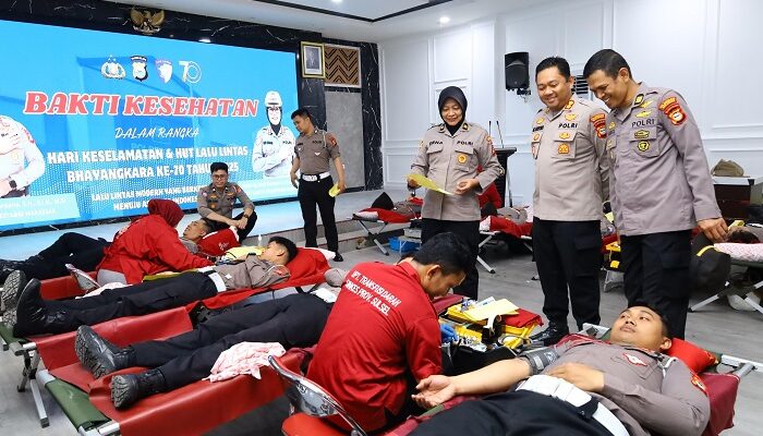 Satlantas Polrestabes Makassar Gelar Donor Darah Peringati HUT Lalu Lintas ke-70