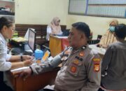 Anggota Polsek Tamalate Ikuti Pengecekan Kesehatan dari Puskesmas Maccini Sombala