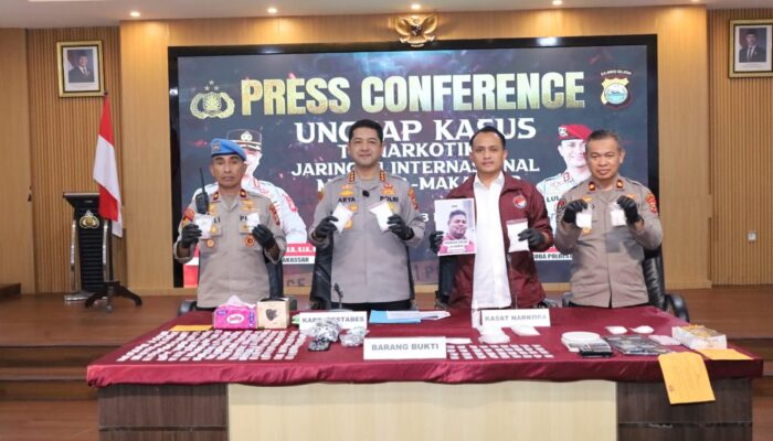 Polrestabes Makassar Ungkap Sabu Senilai Rp2,7 Miliar dari Jaringan Internasional Malaysia–Makassar