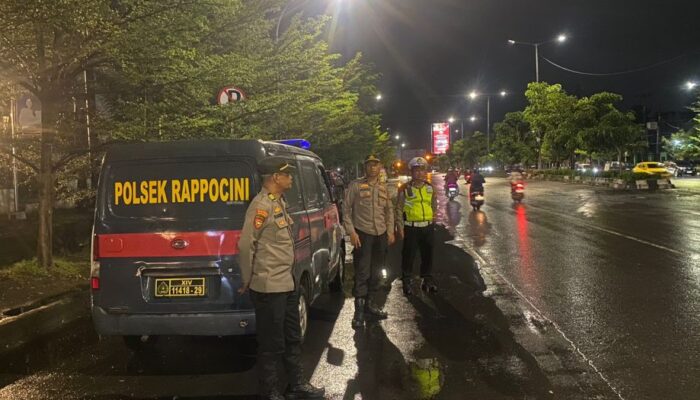 Wakapolsek Rappocini dan Personel Lakukan Penjagaan Pemantauan Cegah Kelompok Geng Motor