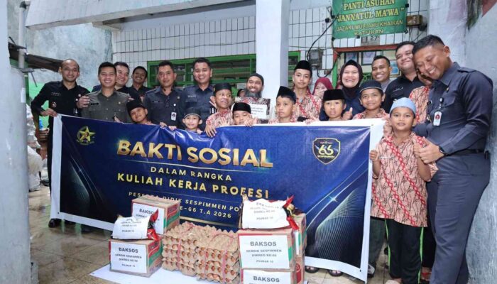 Peserta Didik Sespimmen Polri Dikreg Ke-66 Gelar Bakti Sosial di Panti Asuhan Jannatul Ma’wa