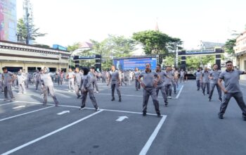 Polrestabes Makassar Gelar Olahraga Bersama, Perkuat Soliditas dan Kebugaran Personel
